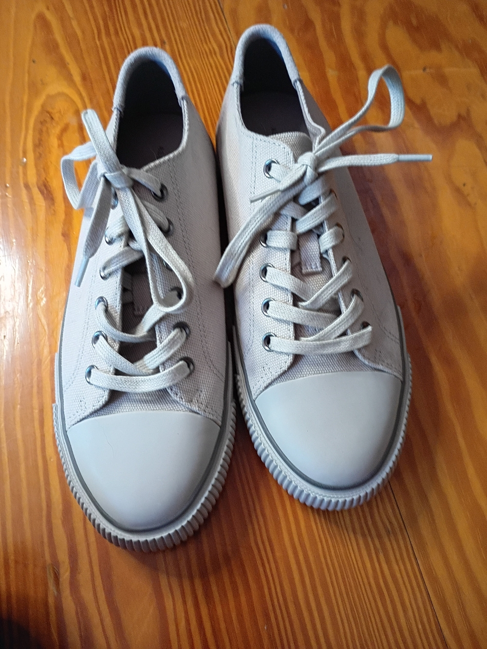 All Saints Dillion Light Gray Casual Canvas Sneakers Men's 7 Or Women's 8.5